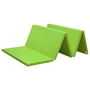 KaRaDaStyle Gymnastics Mat Folding Stretch Mats 75"x31"x1.2" Exercise Muscle Training Children Play Horizontal Bar Mat Yoga Sports Soundproof Home Use (Green/5-fold)