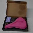 Zacro Bike Seat Cushion - Gel Padded Bike Seat Cover for Men Women Comfort, Extra Soft Exercise Bicycle Seat Compatible with Peloton, Outdoor & Indoor Bike Saddles (Pink)