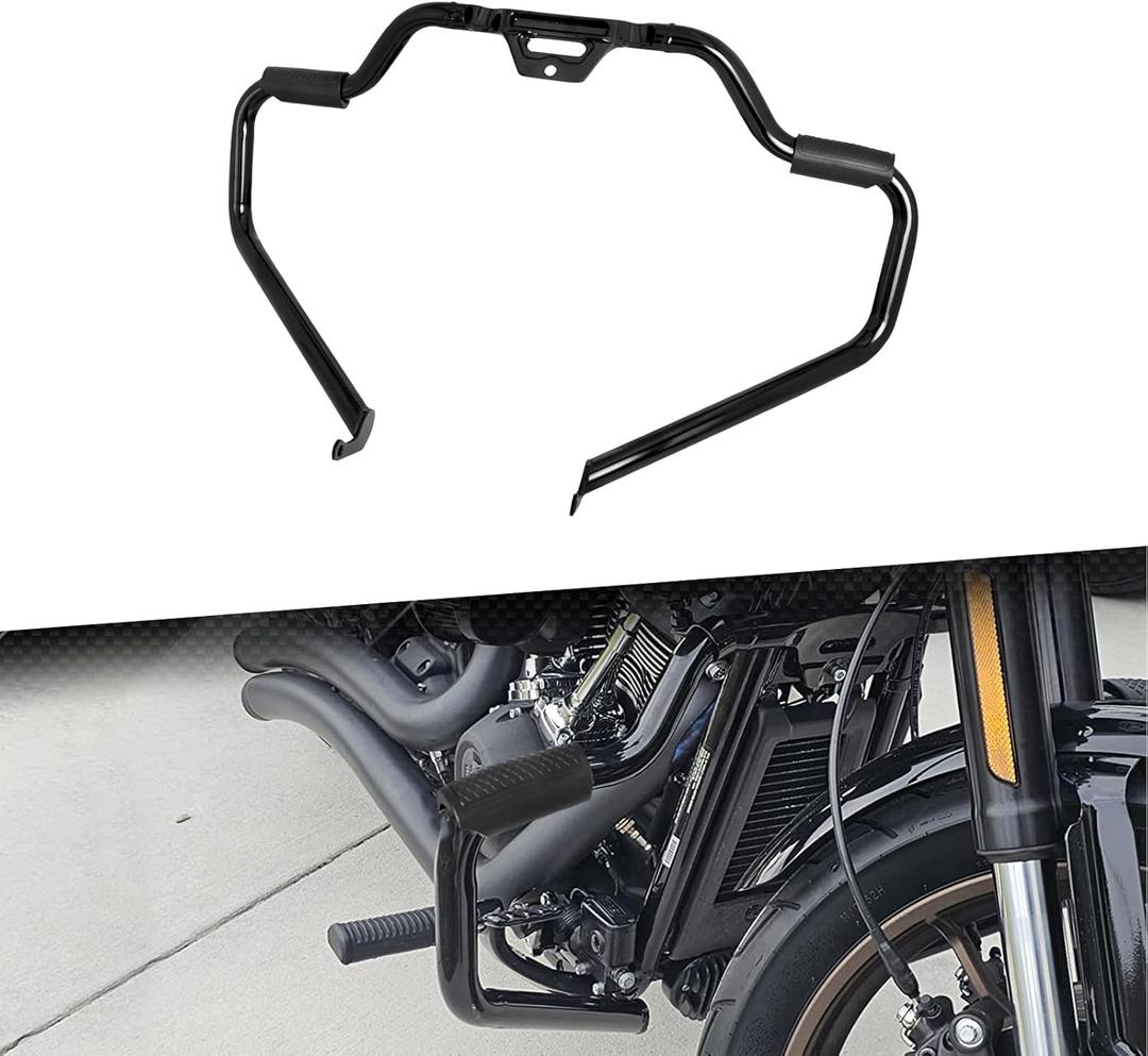Highway Engine Guard Crash Bar Protector Fit for Harley Softail Breakout Street Bob Fat Boy Fat Bob Low Rider Heritage FXBR FXFB FXLRS 2018-2024 (Gloss Black)