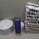 WELLIFE 700 Pcs Blue Plastic Plates for 100 Guests - Plastic Dinnerware Set,Party Supplies Includes 200 Blue Disposable Plates,300 Silverware,100 Napkins,100 Cups