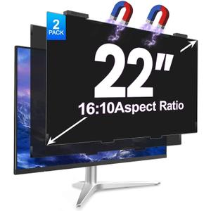 2Pack Magnetic 22 Inch Privacy Screen for Computer Monitor 16:10 Aspect Ratio, Hanging Removable Anti-Blue/Glare Protector Film, Anti Spy Desktop Security Private Filter 22in