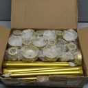 Fumete 16 Pcs Flameless Candles with Gold Base Battery Powered Taper Candles Battery Operated LED Candlesticks for Party Home Wedding Dinner Decorations