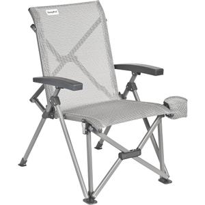 SUNNYFEEL Ergonomic High-Back Camping Chair - 1 Second Folding Chair with 500lbs Capacity, Breathable Back Support for Outdoor, Lawn, Hiking, Fishing (Mesh Grey)