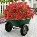 Artificial Flowers Fake Plants for Outdoors Spring Decoration, 13Bundles Silk Realistic UV Resistant Faux Flowers for Outside Planter Porch Yard Patio Garden Home Indoor, Red