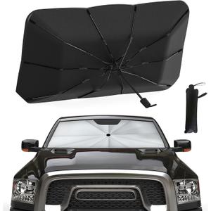 EcoNour Car Umbrella Windshield Sun Shade | Universal Fit Foldable Car & Truck Sun Shade | Double Layer Windshield Cover for SUV, Sedan & Truck | Sun Shade Cover for Front Baby Window Shades - 57"x30" (XXX-Large)