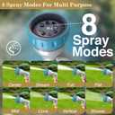 Heavy Duty Garden Hose Nozzle with Soft Non-Slip Grip & ABS Body | High Pressure Water Hose Sprayer Nozzle with 8 Modes for Watering Garden, Lawn, Cars, Pets & Outdoor Tasks