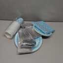 175 Pcs Light Blue Plates and Napkins Party Supplies - Baby Blue Paper Plates Serve 25 Guests - Light Blue and Silver Disposable Plates Sets for Birthday Wedding Baby Shower Holiday Party Decorations