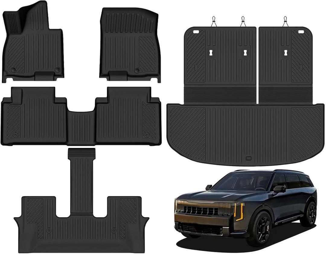 Naibeve Floor Mats for 2027 Kia Telluride Hybrid 7/8 Seats