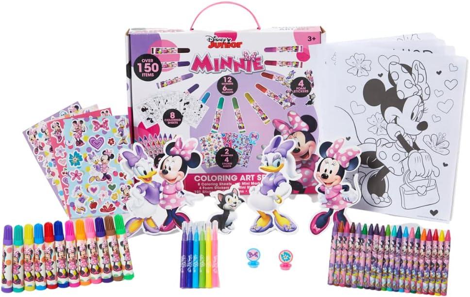 Disney Minnie Mouse Coloring Art Set for Kids with Stickers and Stampers, 150+ Pieces