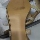 IDIFU Women's IN3 Gita Block Heel Open Toe Strappy Sandals Dress Shoes for Wedding Evening Prom (7.5, Gold Glitter)