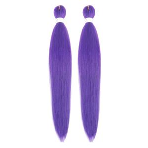 3 Packs Purple Braiding Hair Pre Stretched,24 Inch Synthetic Purple Hair Extensions for Stage Party Halloween Costume Cosplay