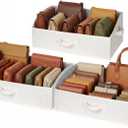 StorageWorks Closet Storage Bins, Trapezoid Organizer Box for Shelves, Fabric Clothes Bin, Foldable Organizing Baskets with Handles, Large, Mixing of Beige, White & Ivory, 3-Pack