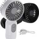 Holibanna Portable Handheld Fan 2pcs USB Rechargeable Small Pocket Fan Makeup Eyelash Fan Personal Fan for Travel Outdoors Indoor Black Grey