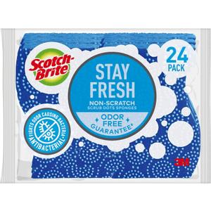 Scotch-Brite Scrub Dots Non-Scratch Scrub Sponges, Sponges for Cleaning Kitchen, Bathroom, and Household, Non-Scratch Sponges Safe for Non-Stick Cookware, 24 Scrubbing Sponges (24 Count (Pack of 1))
