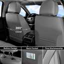 Coverado Waterproof Nappa Leather Car Seat Covers, Automotive Seat Covers Fullset, 5 Seat Car Seat Cushion & Car Seat Protector, Gray Front and Rear Covers Universal Fit for Most Cars, SUVs, Trucks