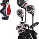 Precise Complete Teen Golf Club Set for Ages 1316  Includes Titanium Driver, Stainless Steel Hybrid, 7PW Irons, Putter, Stand Bag & 3 Headcovers  Graphite/Steel Shafts