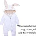 My First Easter Outfit, Baby Girl or Boy Bunny Costume, Infants Rabbit Cosplay Romper (White)