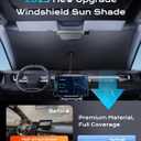 [2025 Upgrade] Coverado Windshield Sun Shade, UPF80+ Sunshade for Car Windshield Blocks Heat & UV Rays, Thickened Vinyl Coating Keep Cool Protect Interior, M 57x32 for Sedans/SUVs