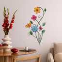 YEAHOME Garden Decor for Outside, 2 Pack 37“ Metal Butterfly Garden Stakes, Spring Wall Decor, Colorful Look & Personalities Flowers Yard Art for Outdoor Lawn Backyard Porch Patio Home Decorations