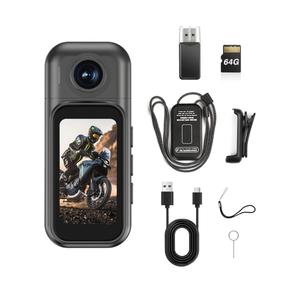 1080p Mini Body Camera with 64GB Card, 1.47" Touchscreen Wearable Thumb Camera, Magnetic Mount & 180° Rotating Lens for Vlogging Travel Sports Security