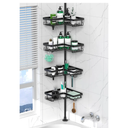 DAOYA Corner Shower Caddy Tension Pole  4 Tier Stainless Steel Rustproof Shower Corner Caddy for Bathtub Bathroom Shower Organizer Shelves Adjustable Pole 25114.2 Inch Black