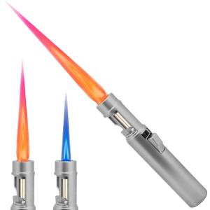 Torch Lighter, Straight Flame Bright Lighters, Windproof Adjustable Flame Color with Safety Lock, Lightsaber Torch Flame for Outdoor, Campfires, BBQ, Candles, Camping