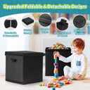 Large Toy Box Chest with Lid-Removable, Fabric Foldable Storage Boxes [2 Pack], Collapsible Sturdy Toy Storage Organizer Boxes Bins Baskets for Living Room, Bedroom, Nursery