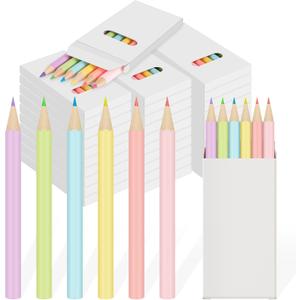 Ctosree 24 Packs Mini Pastel Colored Pencils Bulk 3.5'' Coloring Drawing Pencil in Boxes End of Year Gift for Students Kids Adult Classroom Exchange Gift School Painting Party Favor, 6 Per Pack