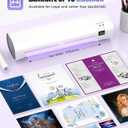 9 Inch Portable Laminator Machine with Anti-Jam Tech, All-in-One A4 Thermal Laminator w/Trimmer & Corner Rounder for Home, Office, School, Business, 40 Sheets Included, White