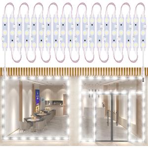 LED Window Lights Led Modules Waterproof Storefront Lights Business Decorative Light for Advertising LED Signs Business Store12V 5050 20FT White (2 Packs)