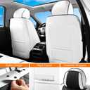 Black White Car Seat Covers Front Seats, Luxury Leather Automotive Seat Covers with Lumbar Support, White Car Inner Accessories Seat Protector Universal Fit for Most Cars Trucks Pick-ups SUVs