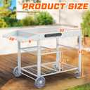 COZEER Pizza Oven Table for Ooni Pizza Ovens, Outdoor Grill Table for Blackstone Griddle, Pizzas Stands with Wheels, Pizzas Oven Accessories for Party Fits Blackstone Ninja Cuisinart Gozney