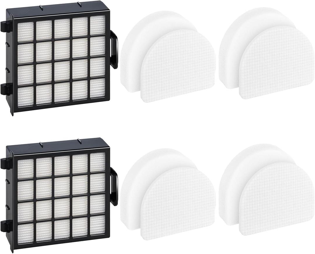 Leemone AZ4002 Replacement Accessories for Shark AZ4000 AZ4000C AZ4002 AZ4002W POWERDETECT Upright Vacuum Cleaner, 2 Post-Motor Filters, 4 Foam & Felt Filters, 10 Pack