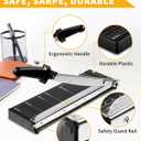 MAKEASY Paper Cutter 12 Inch, 8 Sheet Capacity, Heavy Duty Paper Cutter for Cardstock, Guillotine Paper Trimmer for Crafting, Classroom and Office (Black)