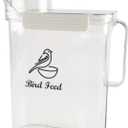 Bird Seed Storage Container,5L Large Capacity Pet Food Storage Containers with Handle, Airtight Wild Bird Seed Dispenser-for PetBirds Parakeets Finches Food Mealworms Storage/BPA Free-Clear 