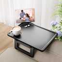 Smatdecis Couch Arm Tray Table Sofa Arm Clip Table, Armrest Tray Table Suitable for Home Drinks/Fast Food/Fruit Etc, Large Size Multi-Function Black (13" x 9.4"(Classic))