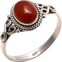 Carnelian Ring 925 Sterling Silver Statement Ring For Women - Size 7 - Stone Gemstone Christmas Gifts Ring Jewelry