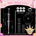 Seematn 2 Set Princess Balloon Stand Kits Pastel Gold Crown Balloons Sticks Holder with Base, Princess Birthday Party Table Centerpiece Kit for Woman Queen Wedding Baby Shower Fairy Tale Decoration