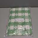 Rectangle Vinyl Table Cloth, Waterproof Elastic Fitted Tablecloth with Flannel Backing, Plastic Table Cover for Picnic, Camping, Outdoor (White & Sage Green, 30"x48")