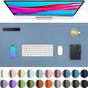 Aothia Leather Desk Pad Protector, Office Mat, Large Mouse Pad, Non-Slip PU Leather Blotter, Laptop Desk Pad, Waterproof Writing Pad for Office and Home (Denim Blue, 31.5" x 15.7")