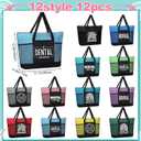 Gilprop 12 Pcs CNA Week Gift Dental Assistant Tote Bags Nursing Party Decorations Large Hygiene Bags with Pocket for Women Graduation Coworkers