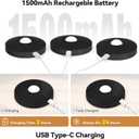 Rechargeable Puck Lights with Remote, 12 Pack Magnetic Under Cabinet Lighting, 1500mAh Battery Operated LED Tap Lights with Dimmer & Timmer for Kitchen, Closet, Shelf - 3 Color Temps & 12 RGB, Black