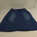 chouyatou Women's Casual Stretch Waist Washed Denim A-line Maxi Skirt (Deep Blue) 2XL