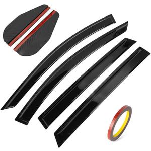 PSLER Window Deflectors for Subaru Crosstrek 2024 2025Black Subaru Crosstrek Rain Guards Tape-on Side Window Wind Deflectors Accessories 4PCS