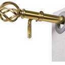 H.VERSAILTEX Window Curtain Rods for Windows 66 to 120 Inches Adjustable Decorative 3/4 Inch Diameter Single Window Curtain Rod Set with Twisted Cage Finials, Gold
