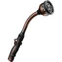 Watering Wand, Heavy Duty Metal Garden Hose Wand with Thumb Flow Control, 15-Inch Long Hose Nozzle Sprayer with 10 Spray Patterns, Ideal to Water Hanging Baskets and Shrubs, Oil Rubbed Bronze
