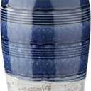 Decorative Ceramic Vases for Home Decor Two Tone Boho Flower Vase for Table Centerpieces Big Blue Pottery Vase Table Flowers Decor Vase Living Room Shelf Fireplace