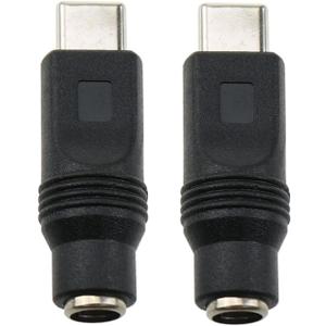 2PCS USB to DC Power Adapter - Type C Male to DC 5.5x2.1mm Female Connector Charge Barrel Jack for Charging Devices - Android Plug