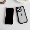 FLIRACON Cute Cat Ears Clear Phone Case Compatible with iPhone Case (Blue,for iPhone 12)