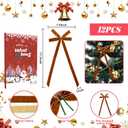 12 Pcs Camel Velvet Bows for Christmas Tree, Rustic Crafts Velvet Ribbon for Wreath, Xmas Home Decor, Wedding, Outdoor & Indoor Holiday Ornaments, Pre-Formed Bows (7.817.7 Inch)